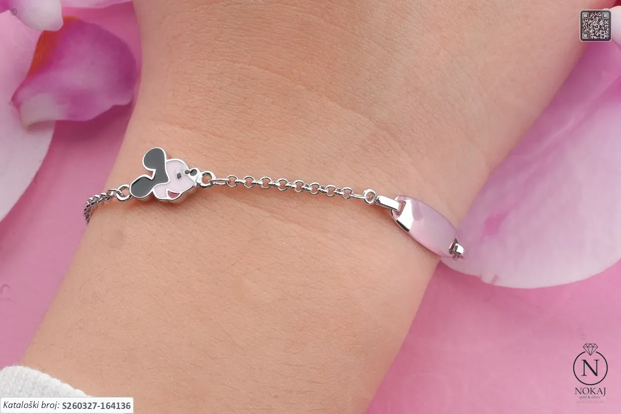 SREBRNA DJEČJA NARUKVICA - STILIZIRANI MOTIV (S260327-164136) - Slika 3