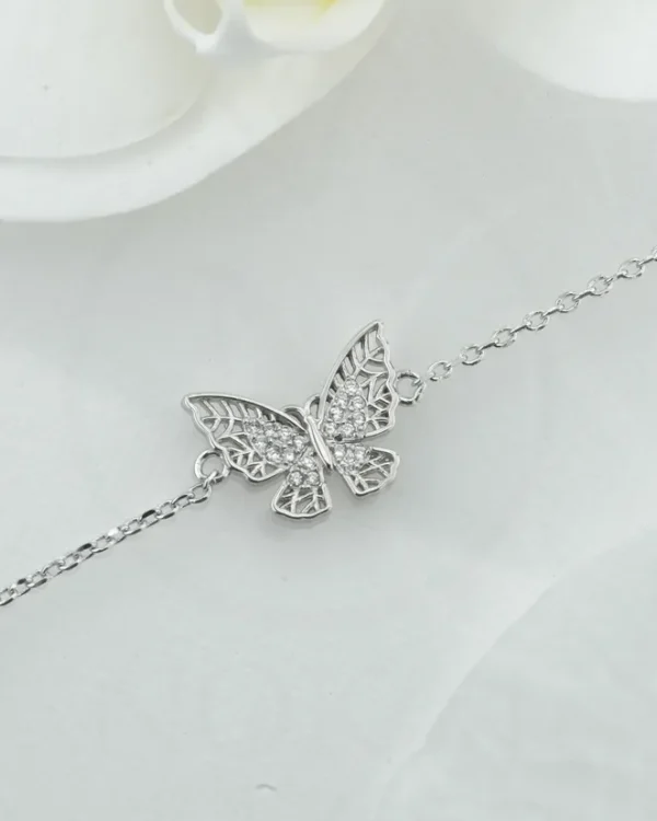 SREBRNA NARUKVICA S CIRKONIMA - LEPTIR (S260330-134732)