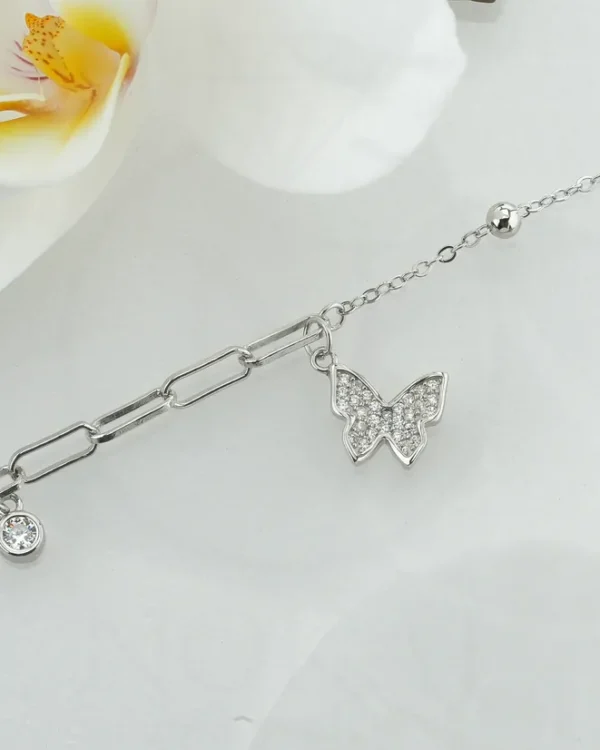 SREBRNA NARUKVICA S CIRKONIMA - LEPTIR (S260330-140949)