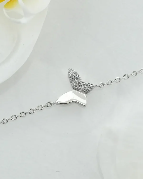 SREBRNA NARUKVICA S CIRKONIMA - LEPTIR (S260330-141157)