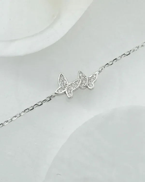 SREBRNA NARUKVICA S CIRKONIMA - LEPTIR (S260330-141244)