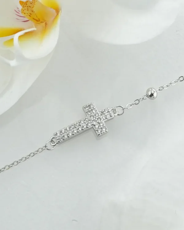 SREBRNA NARUKVICA S CIRKONIMA - KRIŽ (S260330-141323)