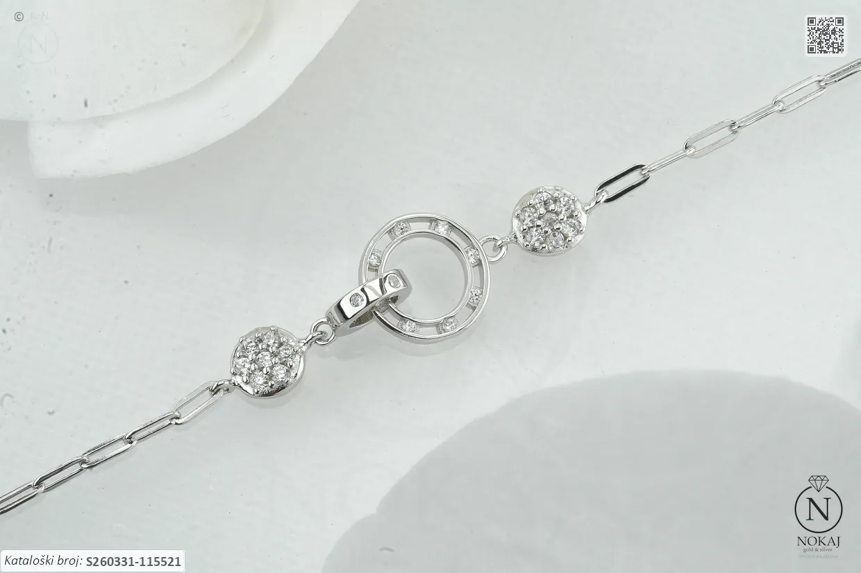 SREBRNA NARUKVICA S CIRKONIMA (S260331-115521)