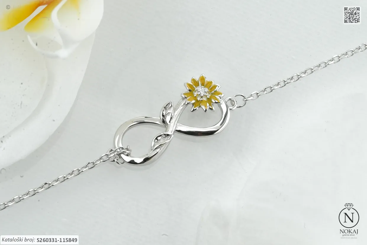 SREBRNA NARUKVICA S CIRKONIMA - BESKONAČNOST (S260331-115849)