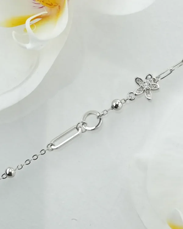 SREBRNA NARUKVICA S CIRKONIMA - CVIJET (S260331-120543)