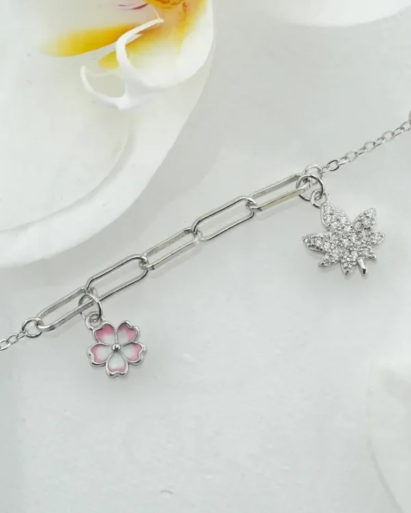 SREBRNA NARUKVICA S CIRKONIMA - CVIJET (S260331-120640)