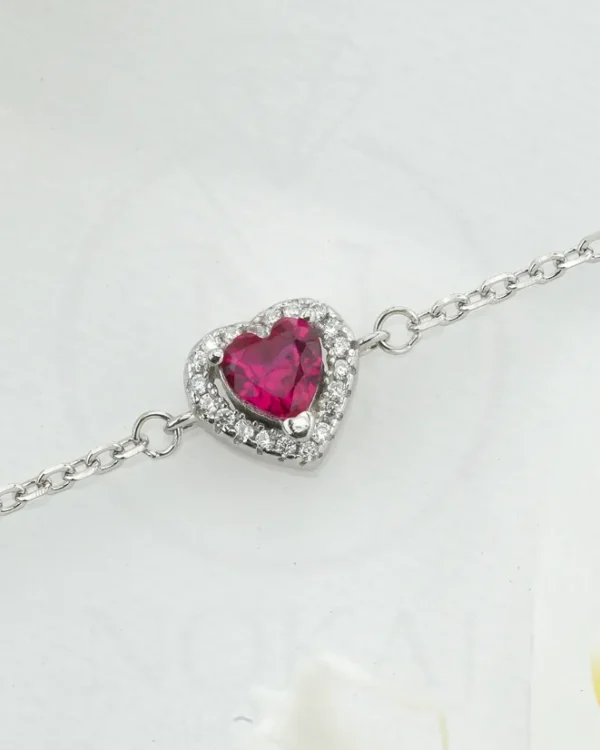 SREBRNA NARUKVICA S CIRKONIMA - SRCE (S260331-121113)