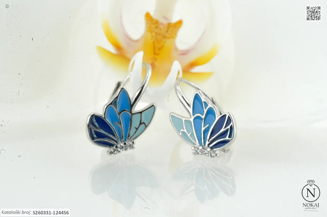 SREBRNE DJEČJE NAUŠNICE - LEPTIR (S260331-124456)