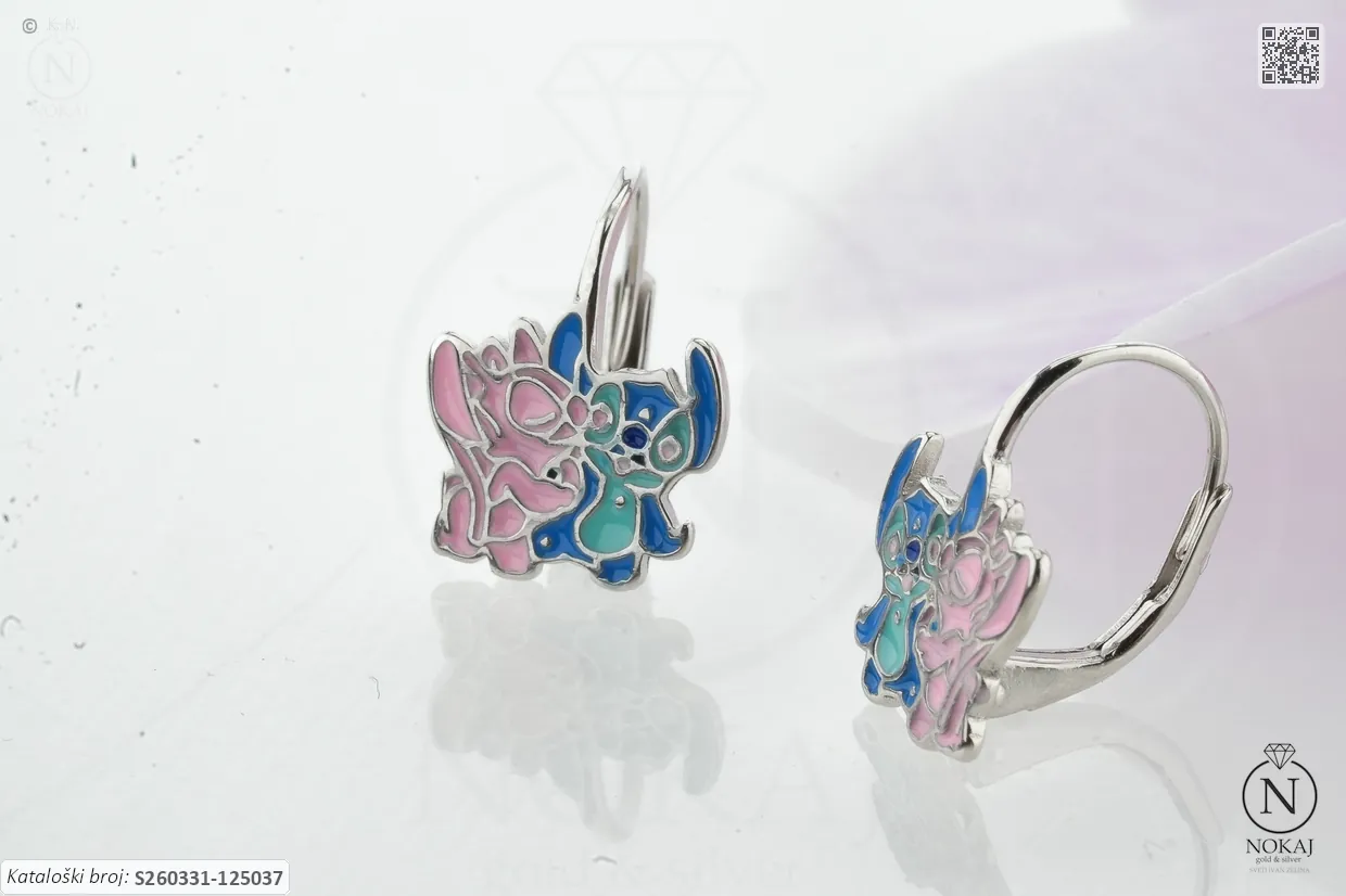 SREBRNE DJEČJE NAUŠNICE - STILIZIRANI MOTIV (S260331-125037)