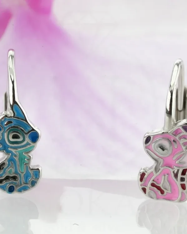 SREBRNE DJEČJE NAUŠNICE - STILIZIRANI MOTIV (S260331-131322)