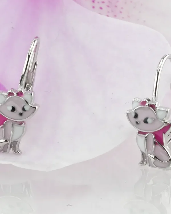 SREBRNE DJEČJE NAUŠNICE - STILIZIRANI MOTIV (S260331-131542)