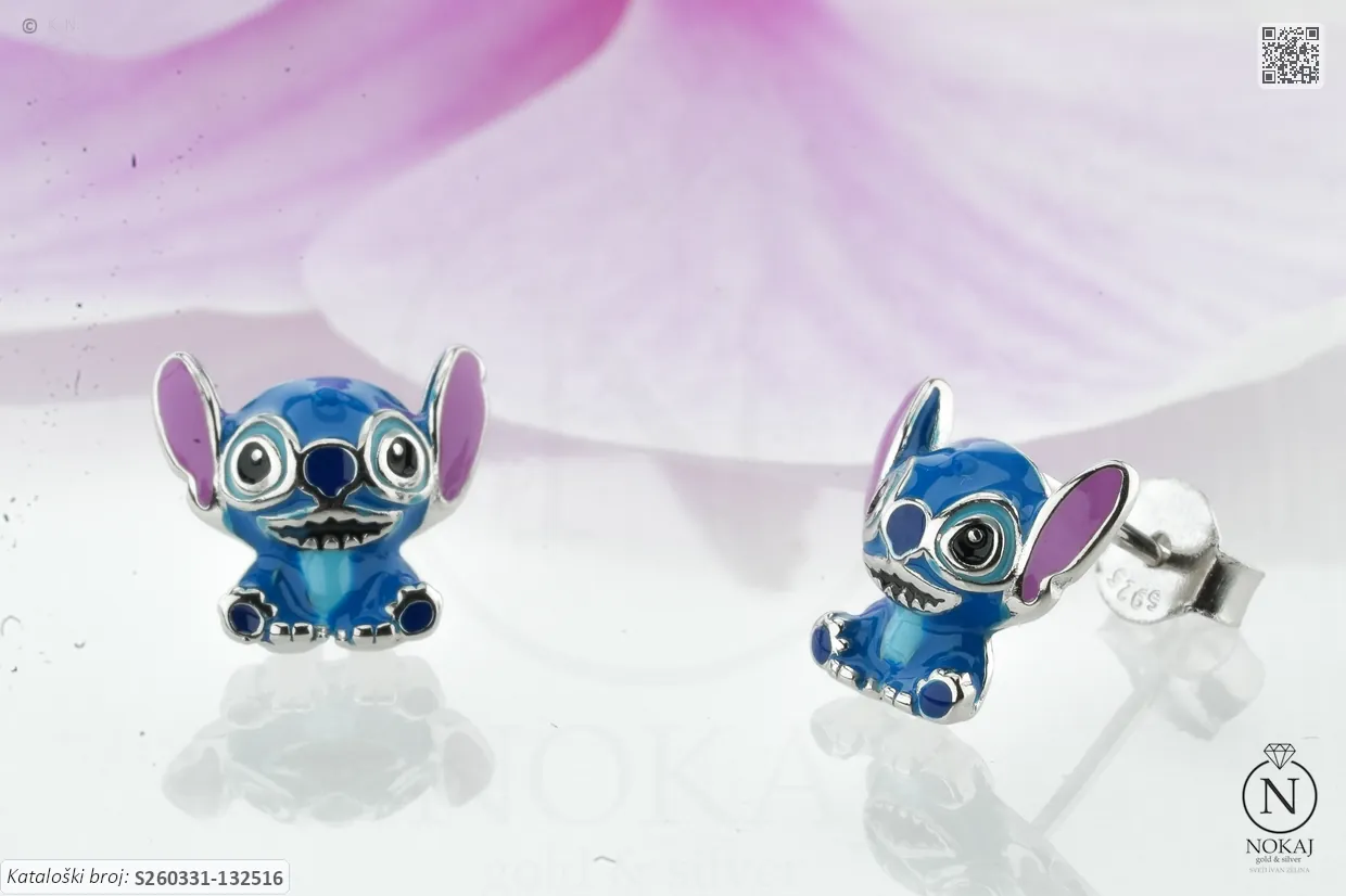 SREBRNE DJEČJE NAUŠNICE - STILIZIRANI MOTIV (S260331-132516)