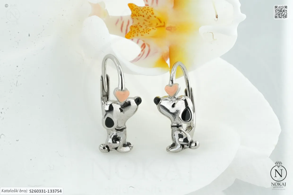 SREBRNE DJEČJE NAUŠNICE - PAS (S260331-133754)