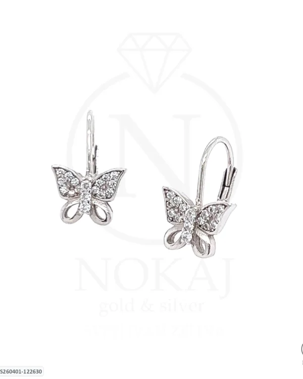 SREBRNE NAUŠNICE S CIRKONOM - LEPTIR (S260401-122630)
