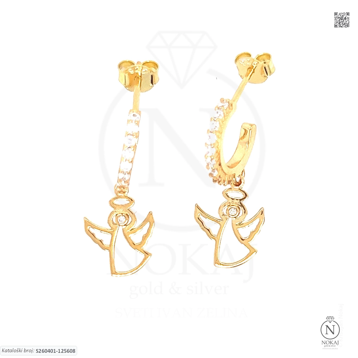 SREBRNE NAUŠNICE S CIRKONIMA - ANĐEO (S260401-125608)