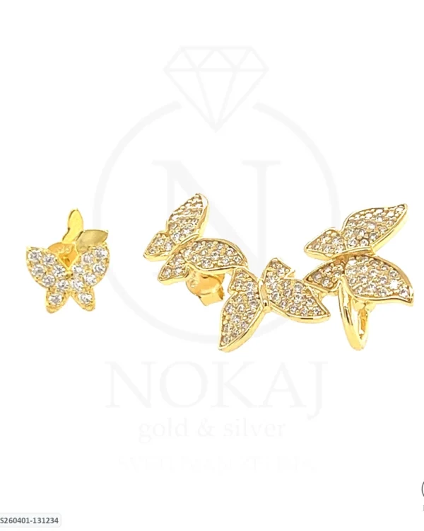 SREBRNE NAUŠNICE S CIRKONIMA - LEPTIR (S260401-131234)