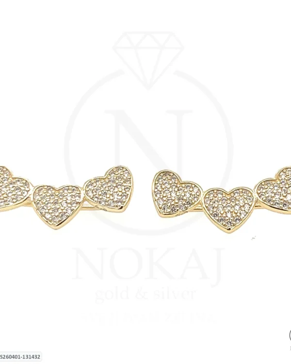 SREBRNE NAUŠNICE S CIRKONIMA - SRCE (S260401-131432)