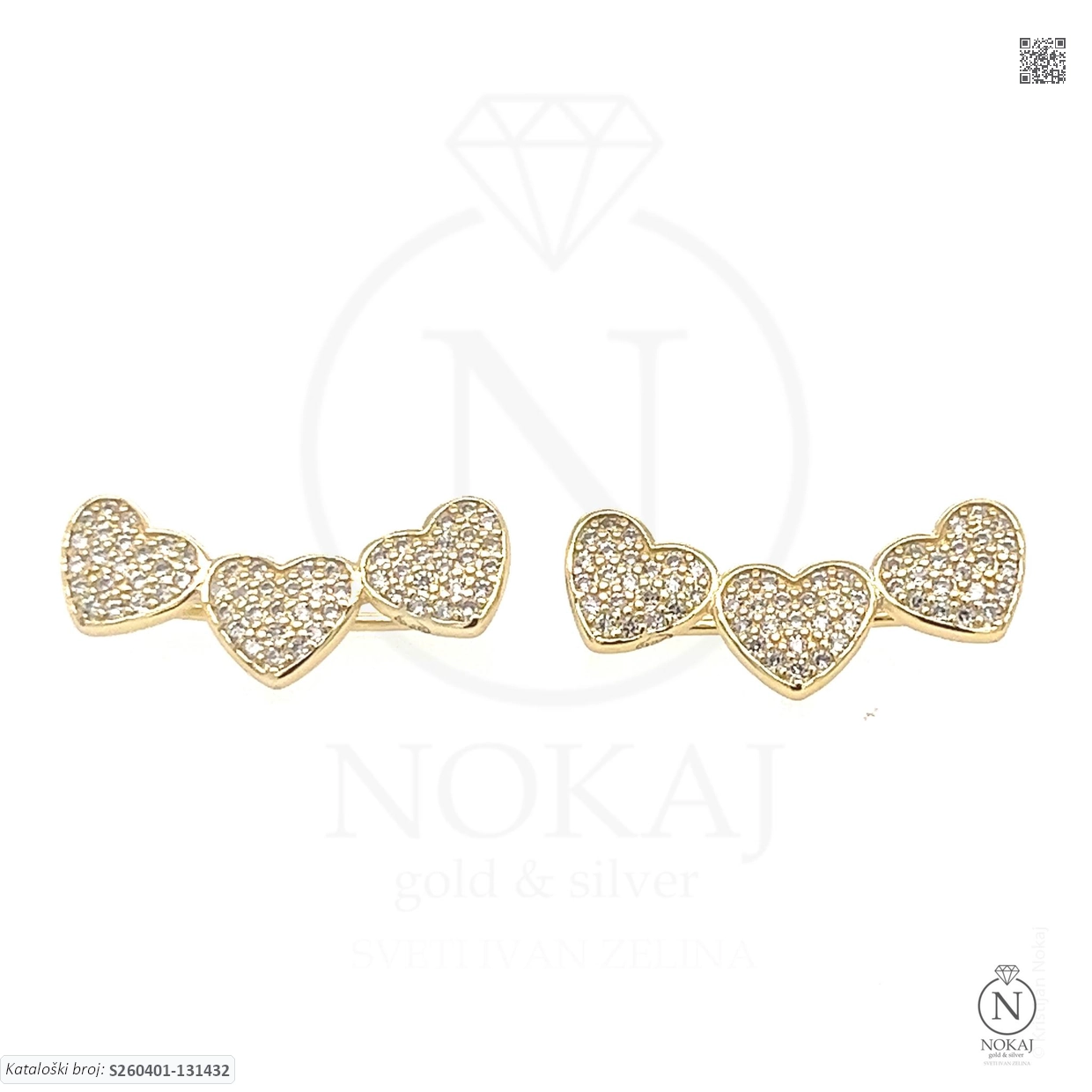 SREBRNE NAUŠNICE S CIRKONIMA - SRCE (S260401-131432)