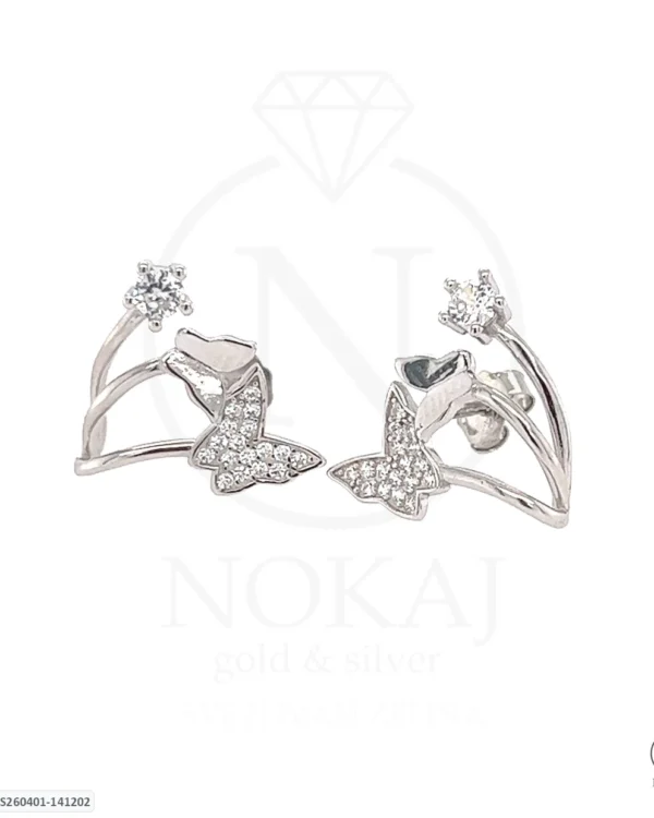 SREBRNE NAUŠNICE S CIRKONIMA - LEPTIR (S260401-141202)
