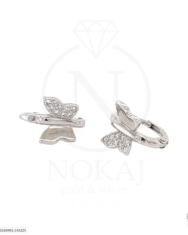 SREBRNE NAUŠNICE S CIRKONIMA - LEPTIR (S260401-142225)