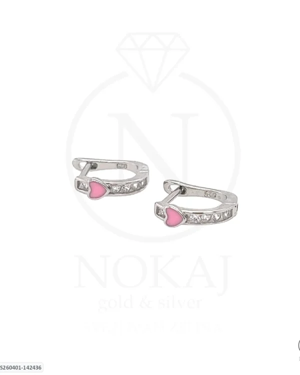 SREBRNE DJEČJE NAUŠNICE S CIRKONIMA - SRCE (S260401-142436)