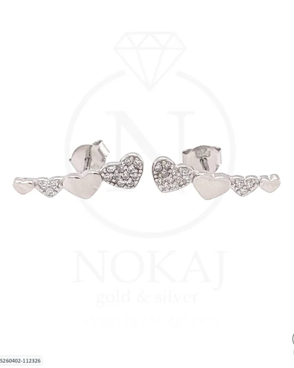 SREBRNE NAUŠNICE S CIRKONIMA - SRCE (S260402-112326)