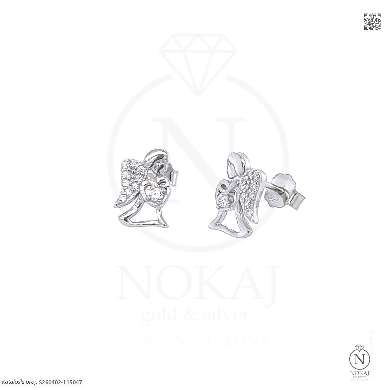SREBRNE NAUŠNICE S CIRKONIMA - ANĐEO (S260402-115047)