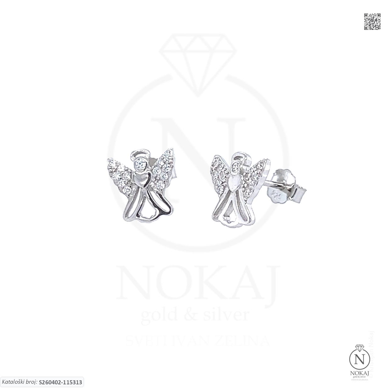 SREBRNE NAUŠNICE S CIRKONIMA - ANĐEO (S260402-115313)