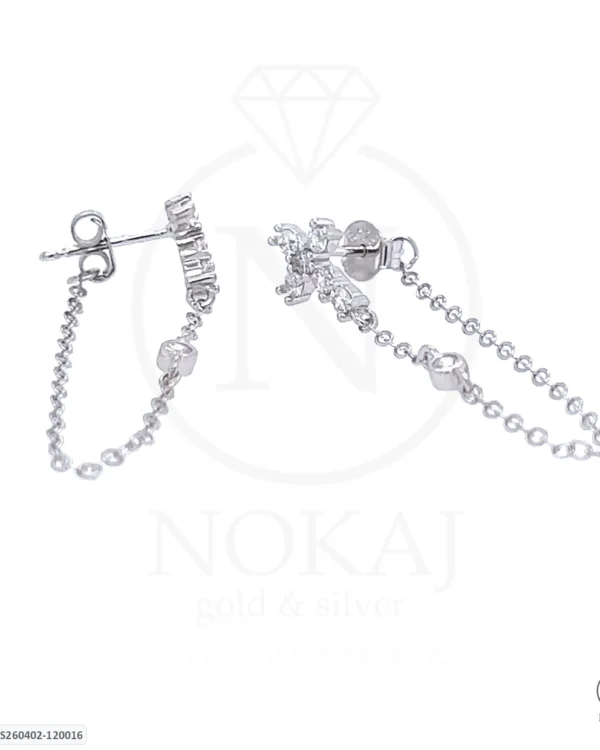 SREBRNE NAUŠNICE S CIRKONIMA - KRIŽ (S260402-120016)