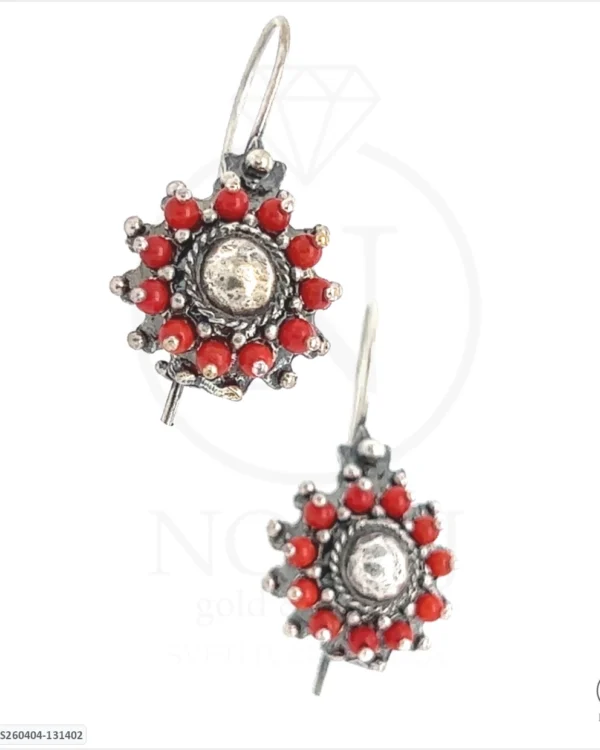 SREBRNE NAUŠNICE S KORALJIMA - HRVATSKI TRADICIJSKI NAKIT (S260404-131402)