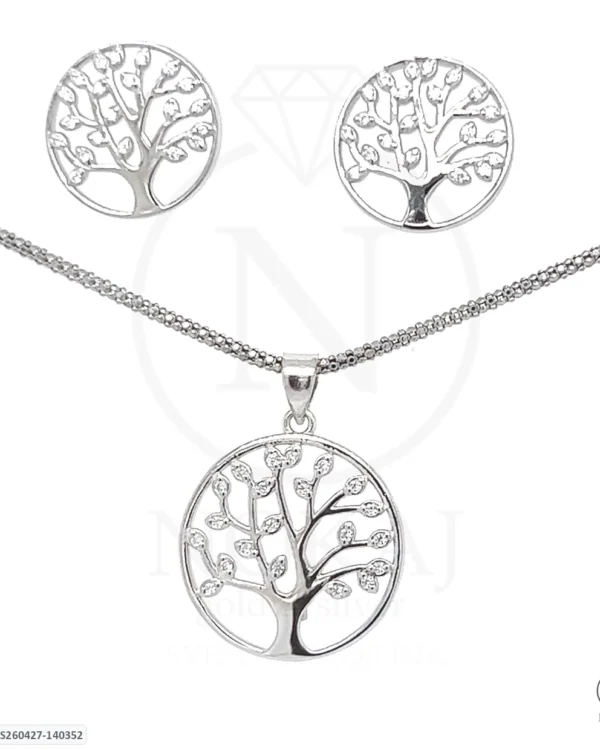 SREBRNI KOMPLET S CIRKONIMA - STABLO ŽIVOTA (S260427-140352)