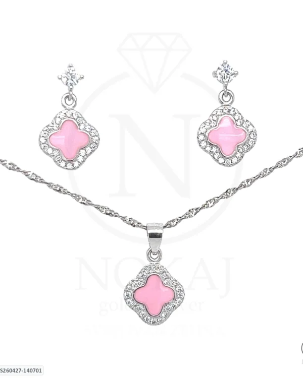 SREBRNI KOMPLET S CIRKONIMA - DJETELINA (S260427-140701)