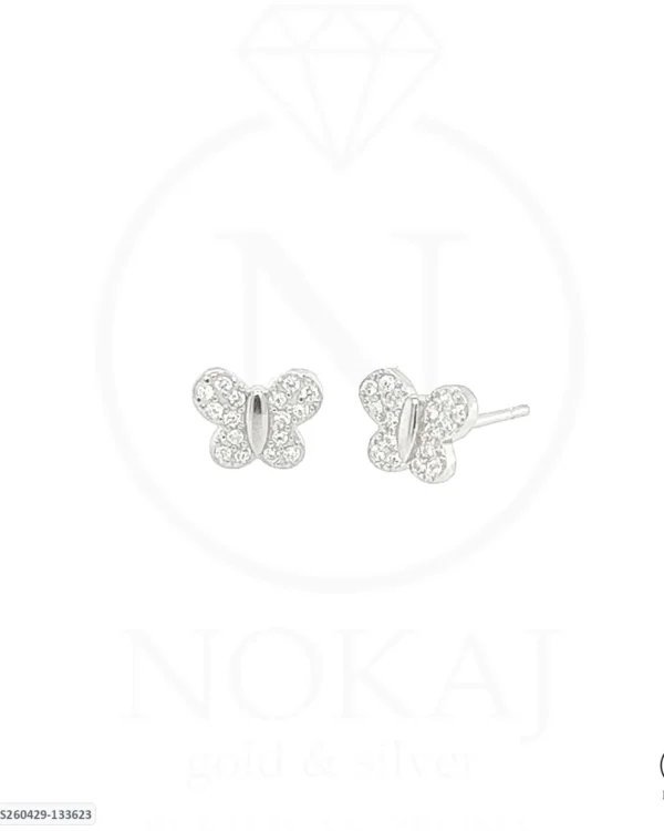 SREBRNE NAUŠNICE S CIRKONOM - LEPTIR (S260429-133623)