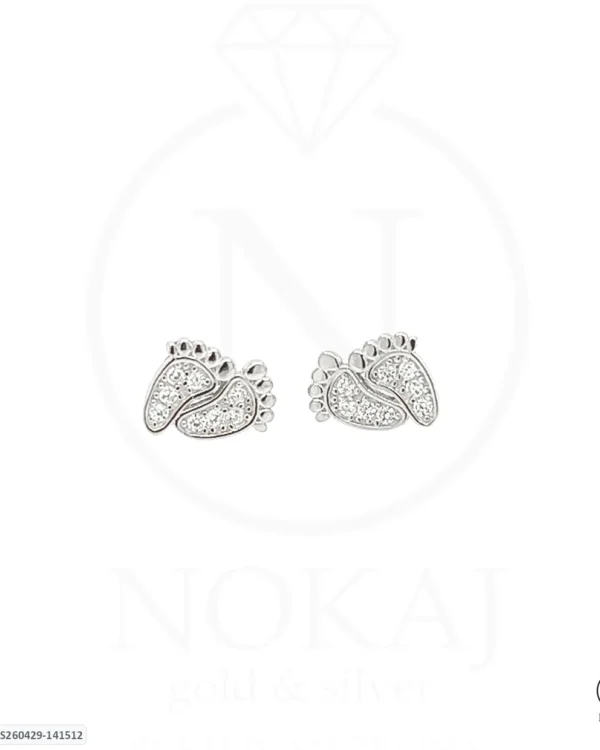 SREBRNE NAUŠNICE S CIRKONIMA - DJEČJA STOPALA (S260429-141512)