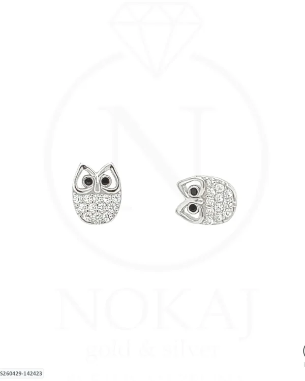 SREBRNE NAUŠNICE S CIRKONOM - SOVA (S260429-142423)