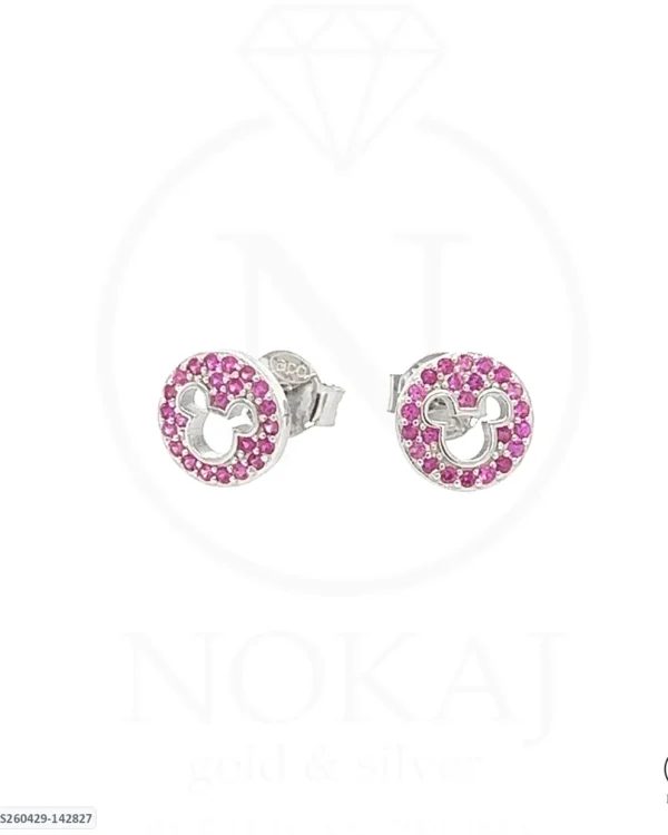 SREBRNE NAUŠNICE S CIRKONOM - STILIZIRANI MOTIV (S260429-142827)