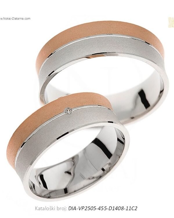 VJENČANO PRSTENJE DUOHARMONIJA – SKLAD DVIJU LINIJA (S DIJAMANTOM)