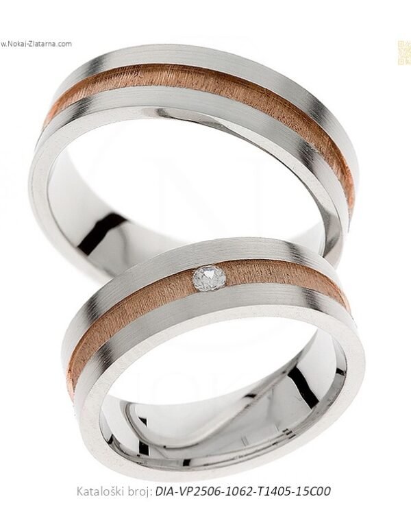 VJENČANO PRSTENJE TRIO – TROSLOJNI DODIR BESKONAČNE LJUBAVI (S DIJAMANTOM)