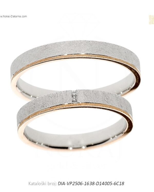 VJENČANO PRSTENJE DUOHARMONIJA – DVA DETALJA, JEDNA CJELINA (S DIJAMANTIMA)