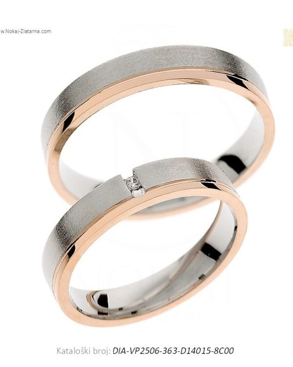 VJENČANO PRSTENJE DUOHARMONIJA – DVIJE JASNE LINIJE, JEDINSTVEN DIZAJN (S DIJAMANTOM)