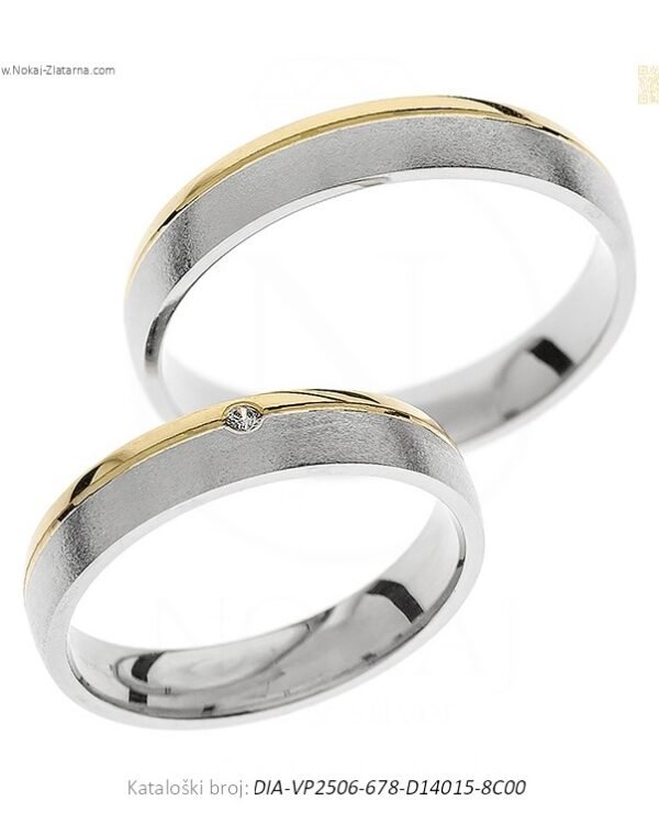 VJENČANO PRSTENJE DUOHARMONIJA – SKLAD DVIJU LINIJA (S DIJAMANTOM)